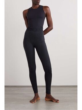 SKIMS Black Ribbed High-Waist Leggings